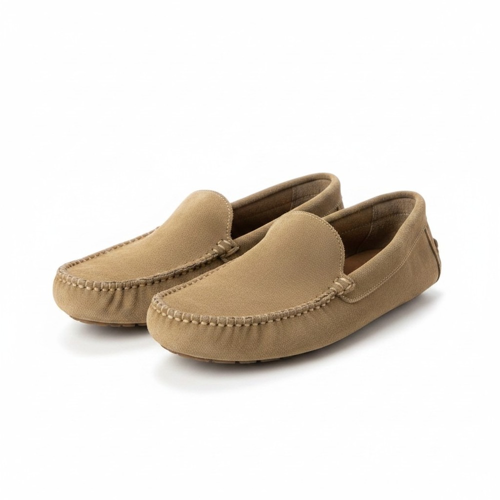 Hush Puppies Roadster Sage Mens 10M Olive Green Suede Moccasin Driving Loafers
